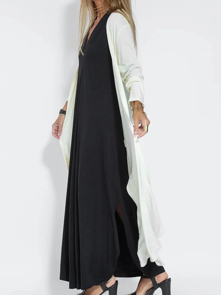 Plus Size Sleeveless Maxi Dress with V-Neck and Side Slit