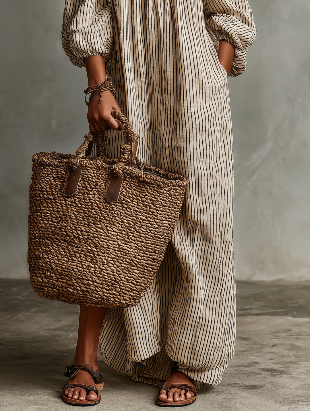 Carmen | Off-the-Shoulder Long Dress in Cotton and Linen Blend