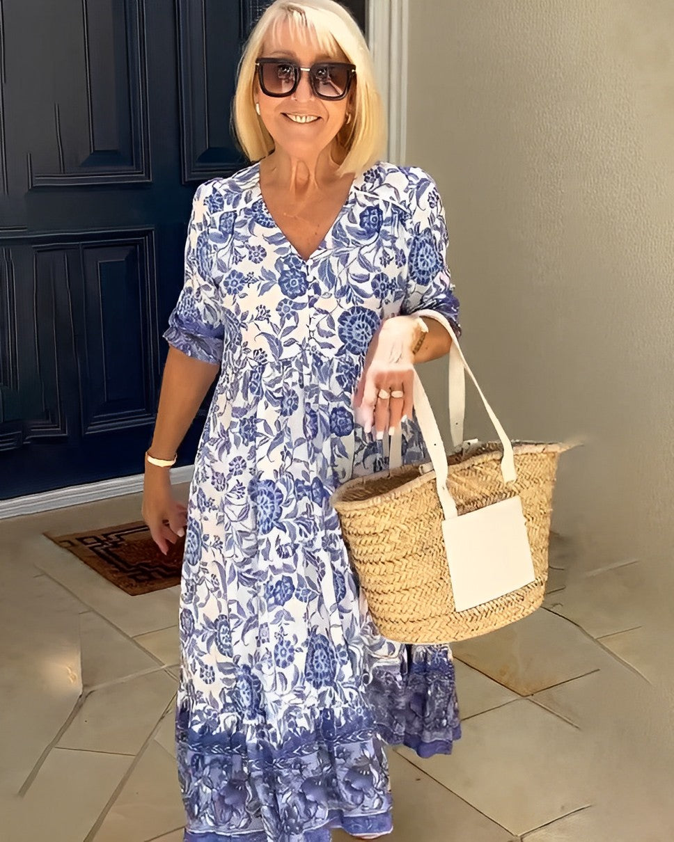 Keisha | Elegant Floral V-Neck