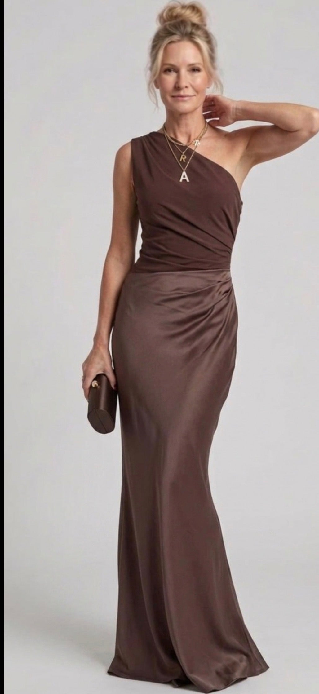 Stella & Grace™ | Satin Maxi Dress with a Guilt Detail