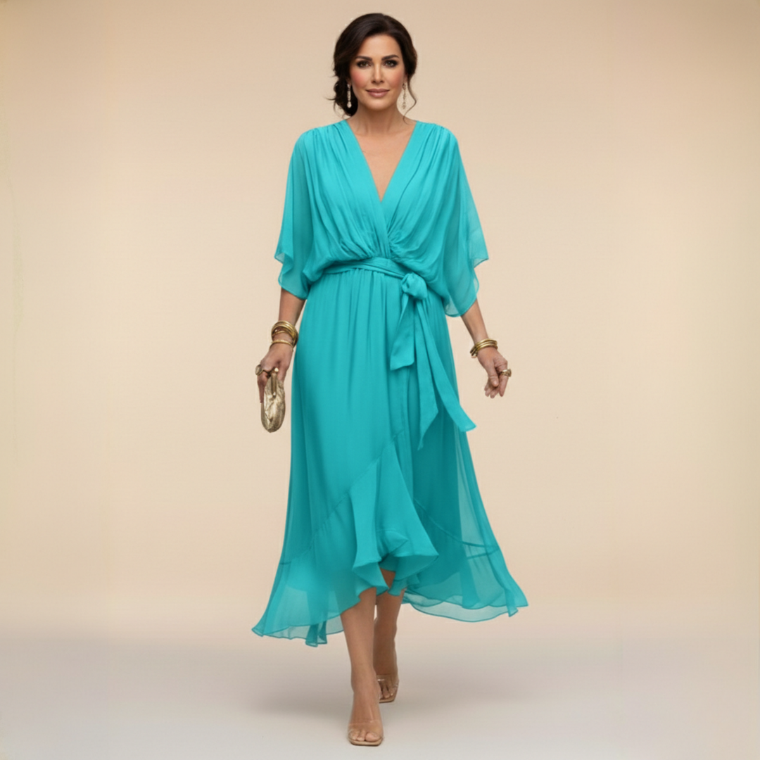Sarah | Sandra V-Neck Chiffon Dress