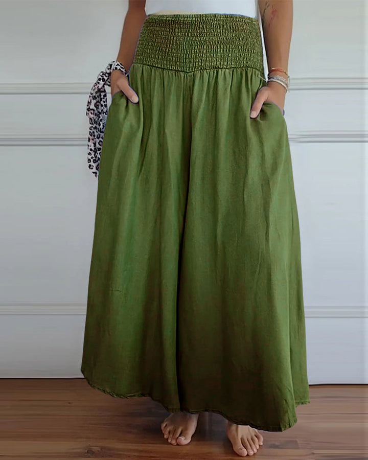 Reina - Comfy Wide-Leg Trousers Beach