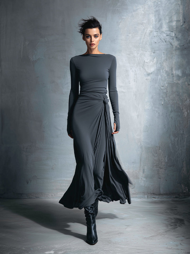 Gabriella – Side Knot Long Dress