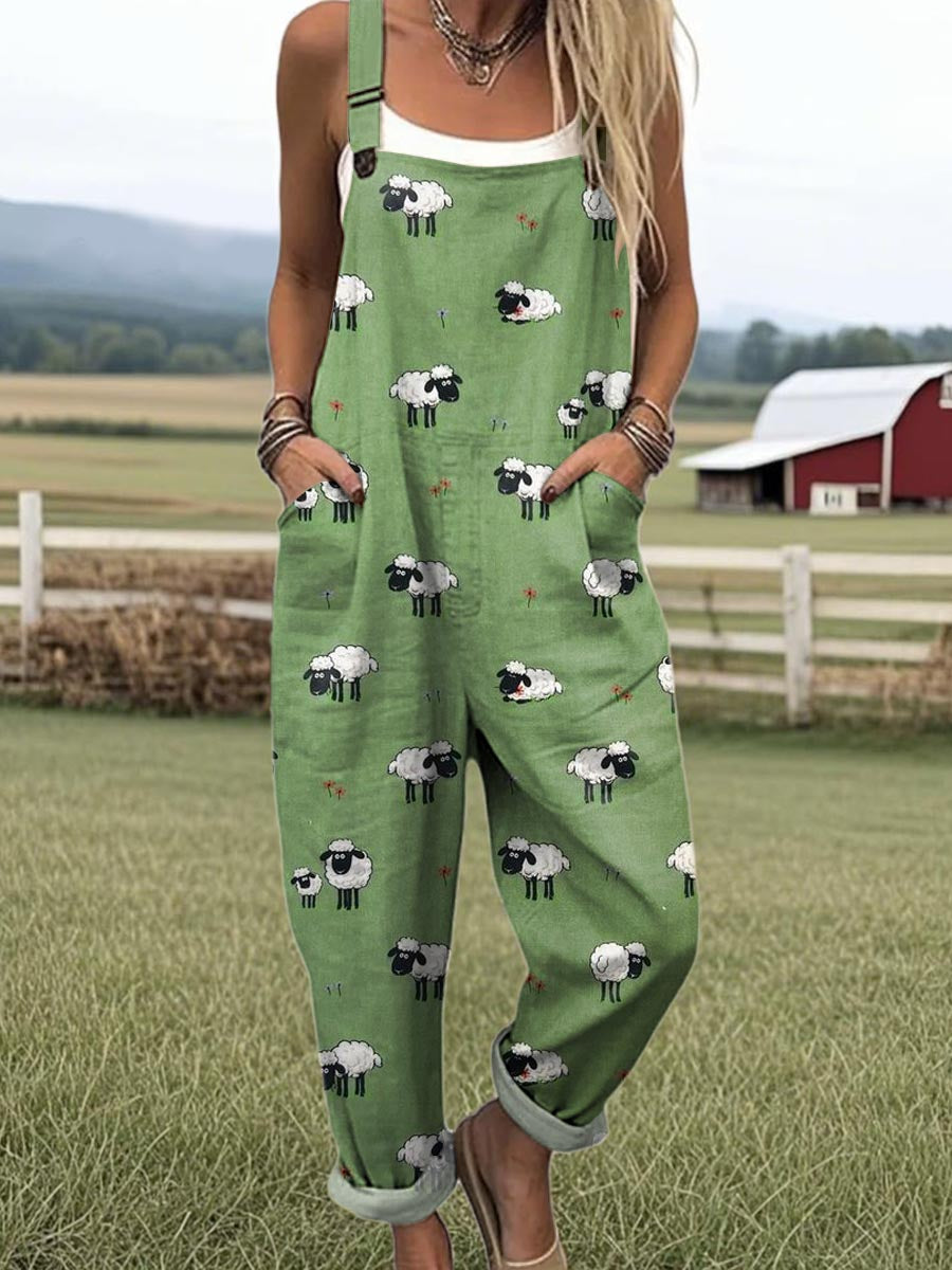 Playful Sheep-Themed Jumpsuit