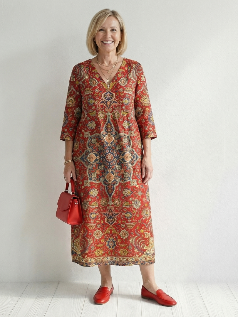 Carter | Effortless Patchwork Midi Dress