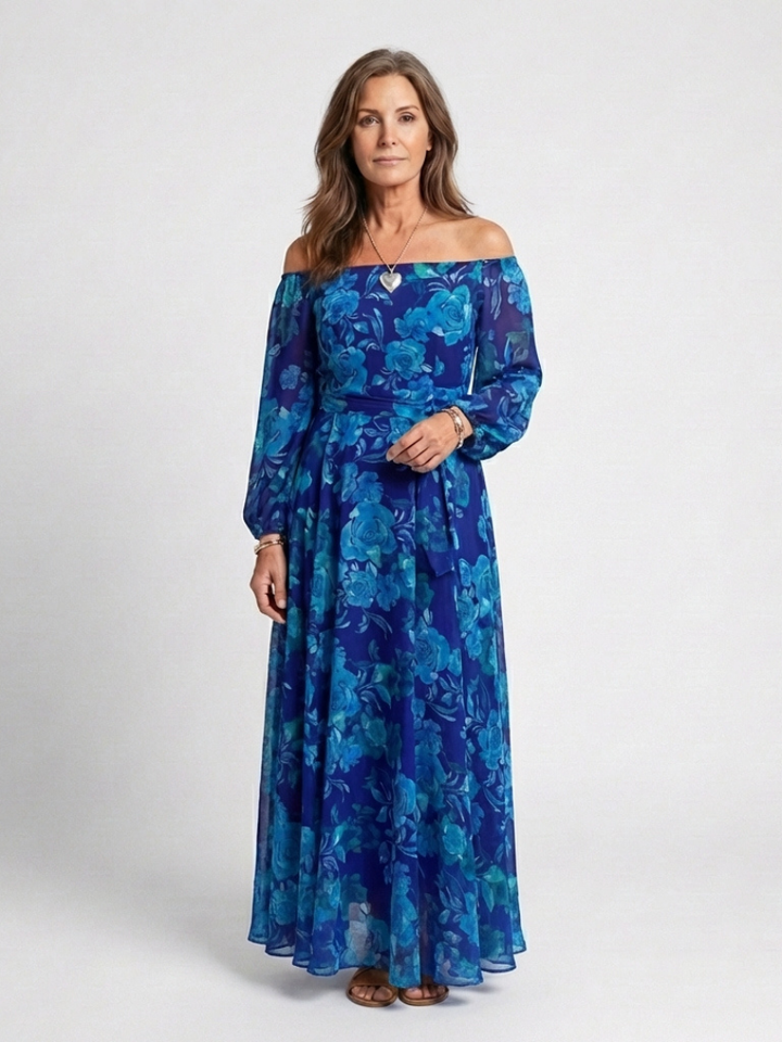 Stella & Grace™ | Floral Off-Shoulder Maxi Dress