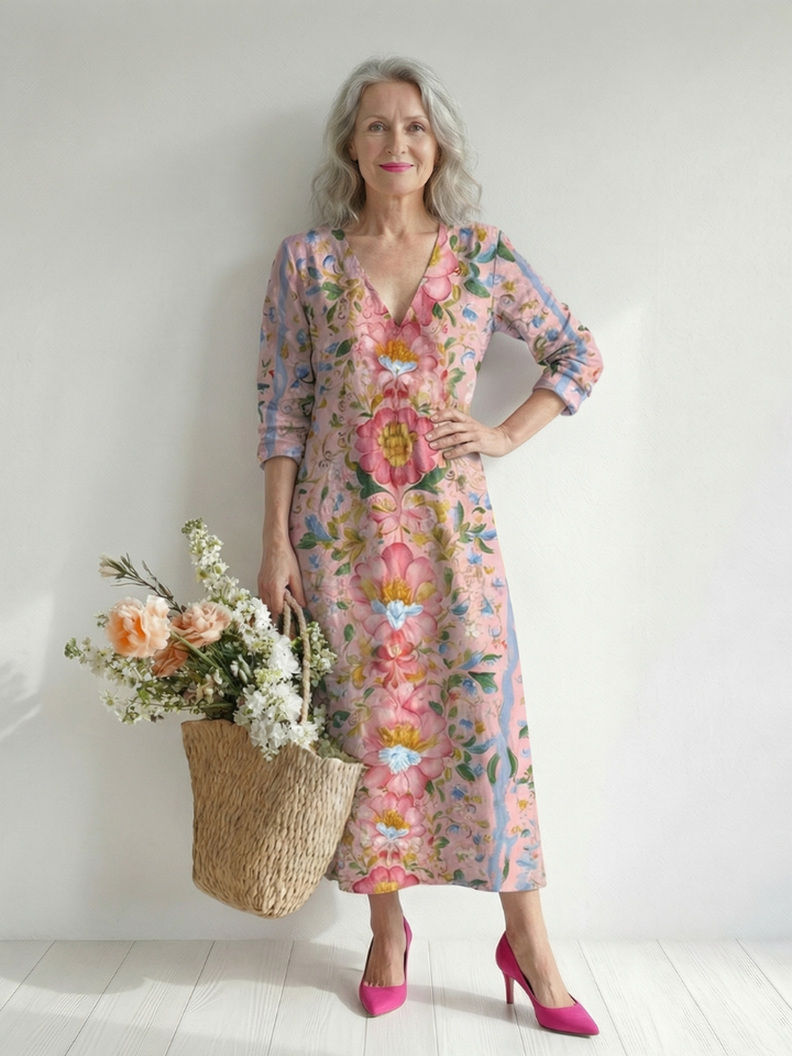 Julien | Floral Midi Dress in Light Form