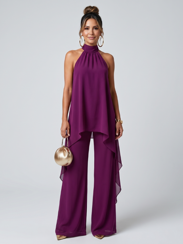Zareen | Asymmetrical Tunic and Wide-Leg Pants Ensemble