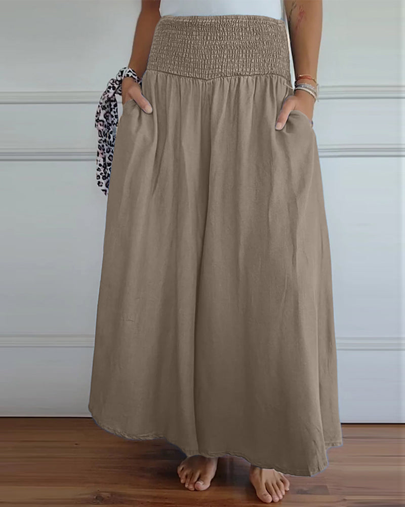 Reina - Comfy Wide-Leg Trousers Beach