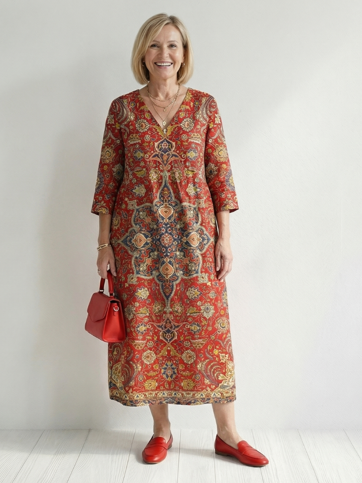 Carter | Effortless Patchwork Midi Dress