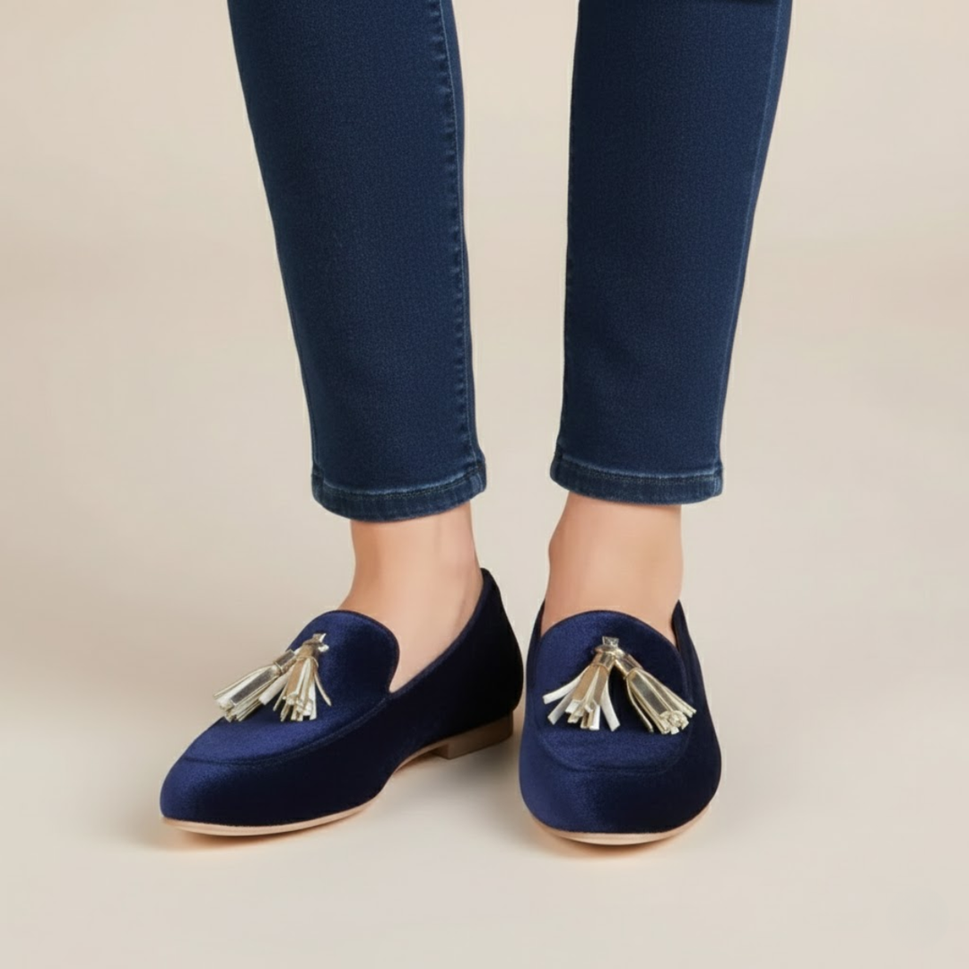 Penelope Blue Slip-On Loafers