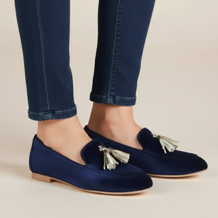 Penelope Blue Slip-On Loafers