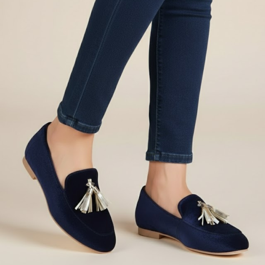 Penelope Blue Slip-On Loafers