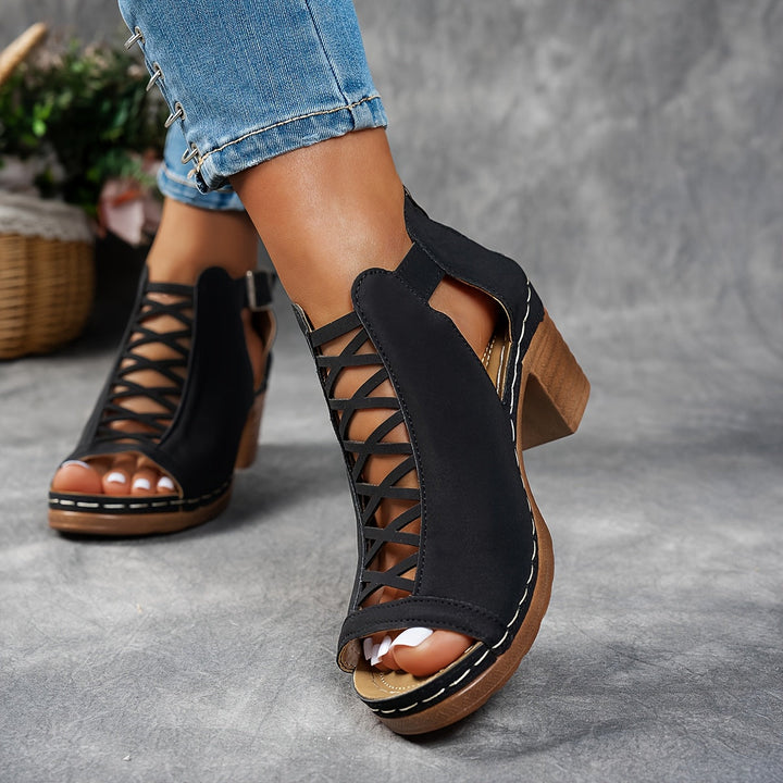 Nessa | Lattice-Heel Sandals Beach