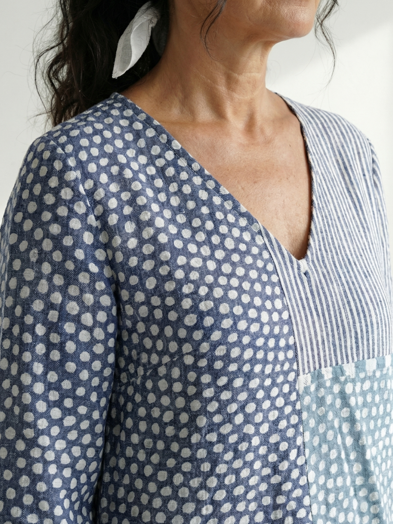 Nolan | Patchwork Midi Dress with a Flattering Fit