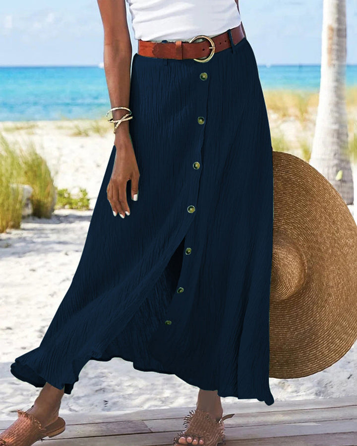 Syndy - Fluid Button Skirt