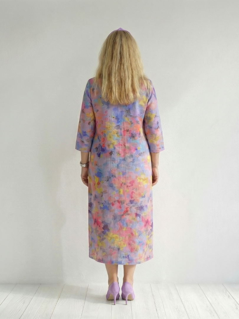 Benson | Midi Dress with Abstract Floral Design