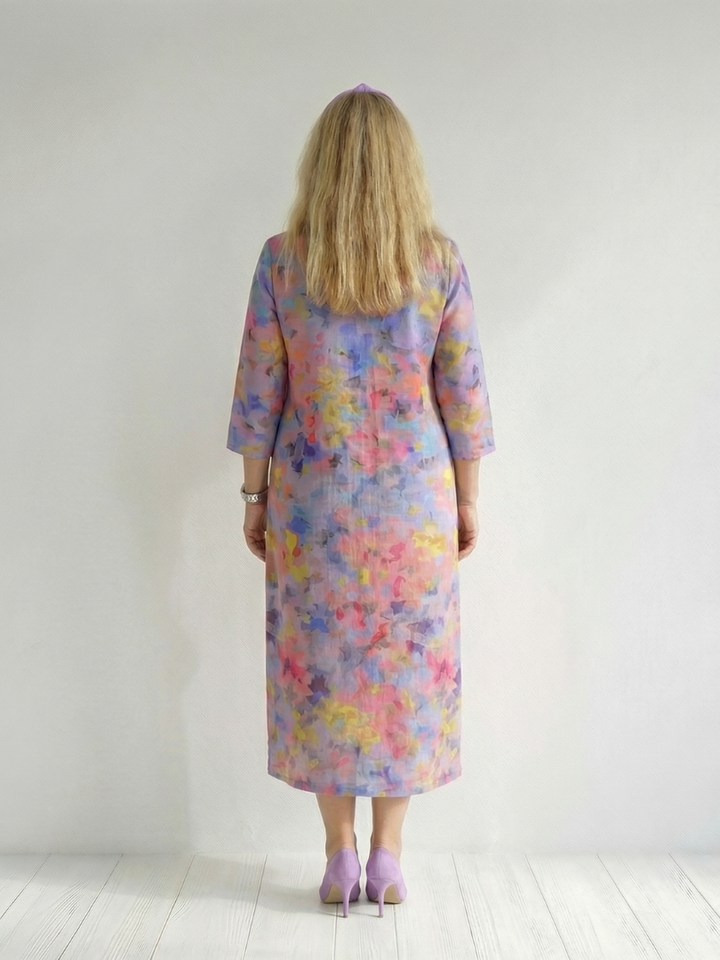 Benson | Midi Dress with Abstract Floral Design