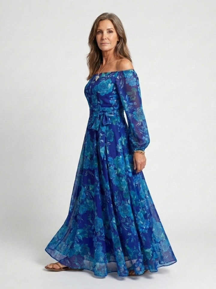 Stella & Grace™ | Floral Off-Shoulder Maxi Dress