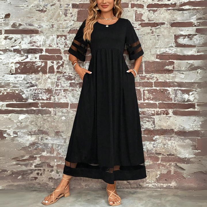 Aubrey™ – Elegant Midi Dress with Tummy-Smoothing Design