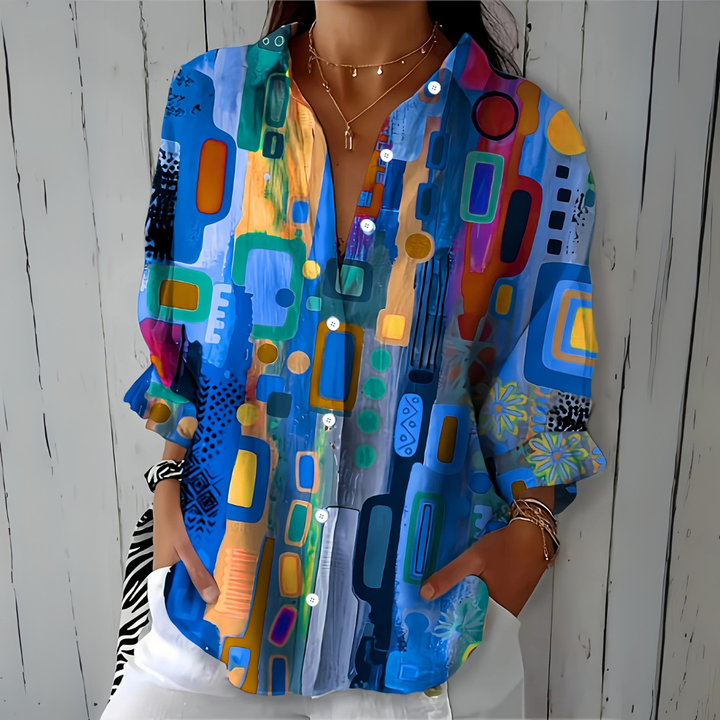 Catalina | Colorful Artistic Button-Up Shirt