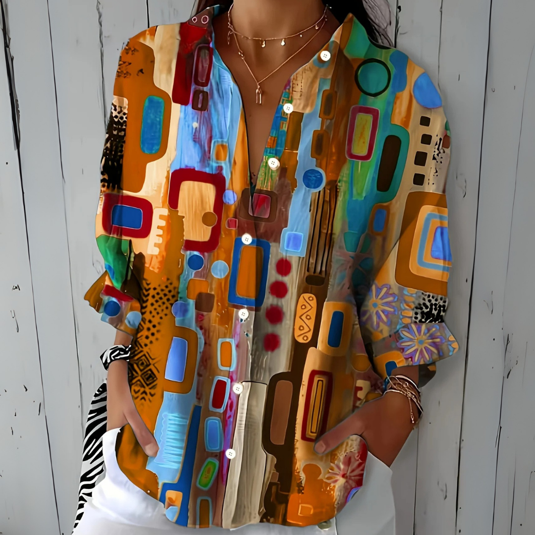 Catalina | Colorful Artistic Button-Up Shirt