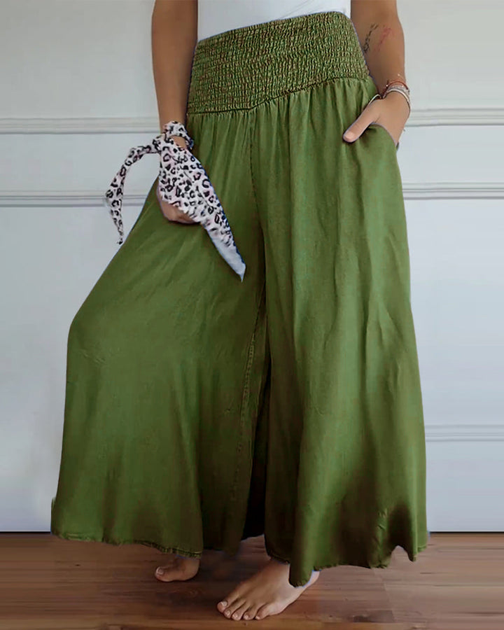 Reina - Comfy Wide-Leg Trousers Beach