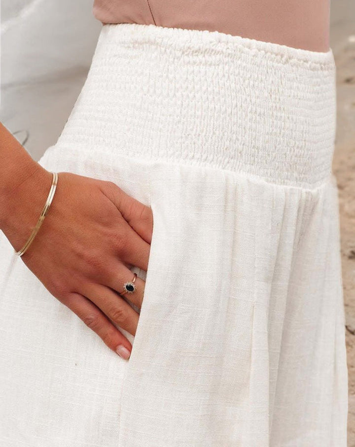 High-Waisted Cotton Trousers