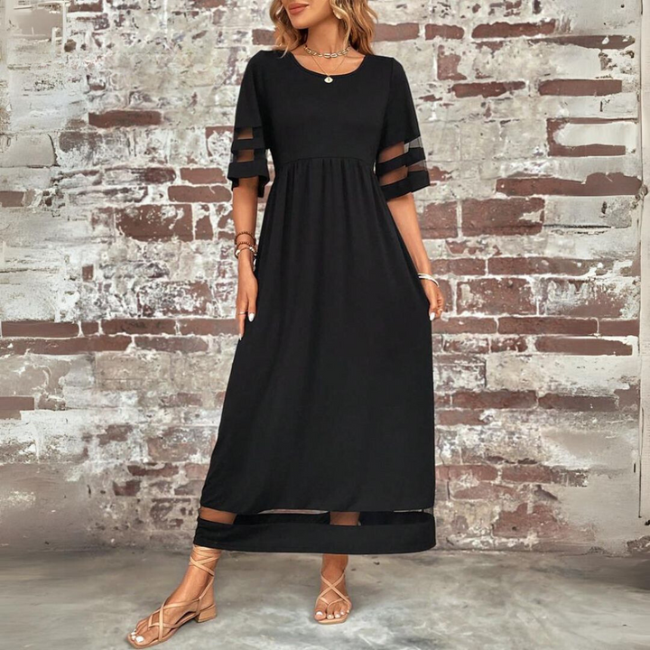 Aubrey™ – Elegant Midi Dress with Tummy-Smoothing Design