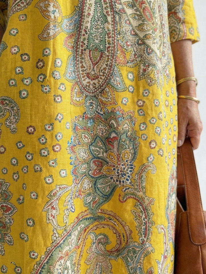 Rowan | Elegant Paisley Midi Dress