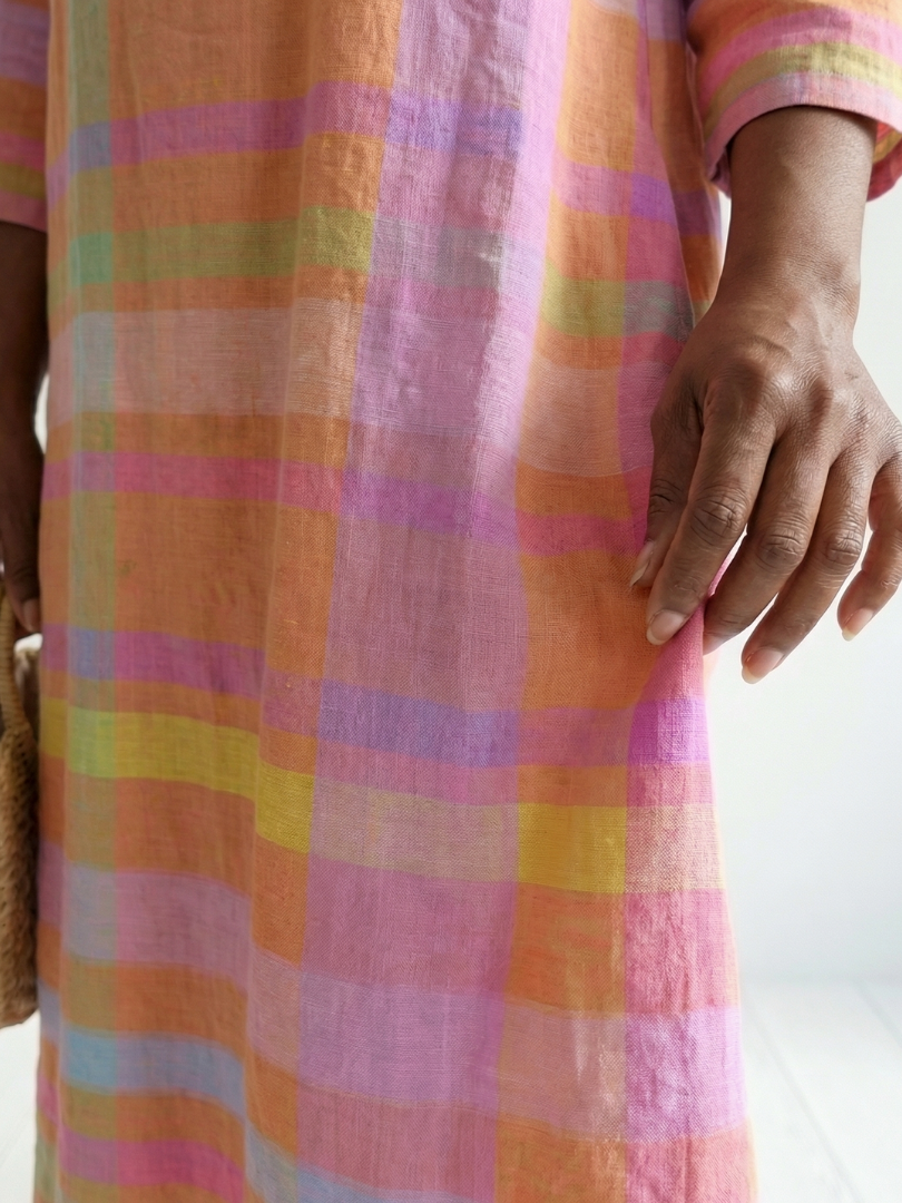 Tessa | Effortless Stripe Midi Dress with Drape Detail