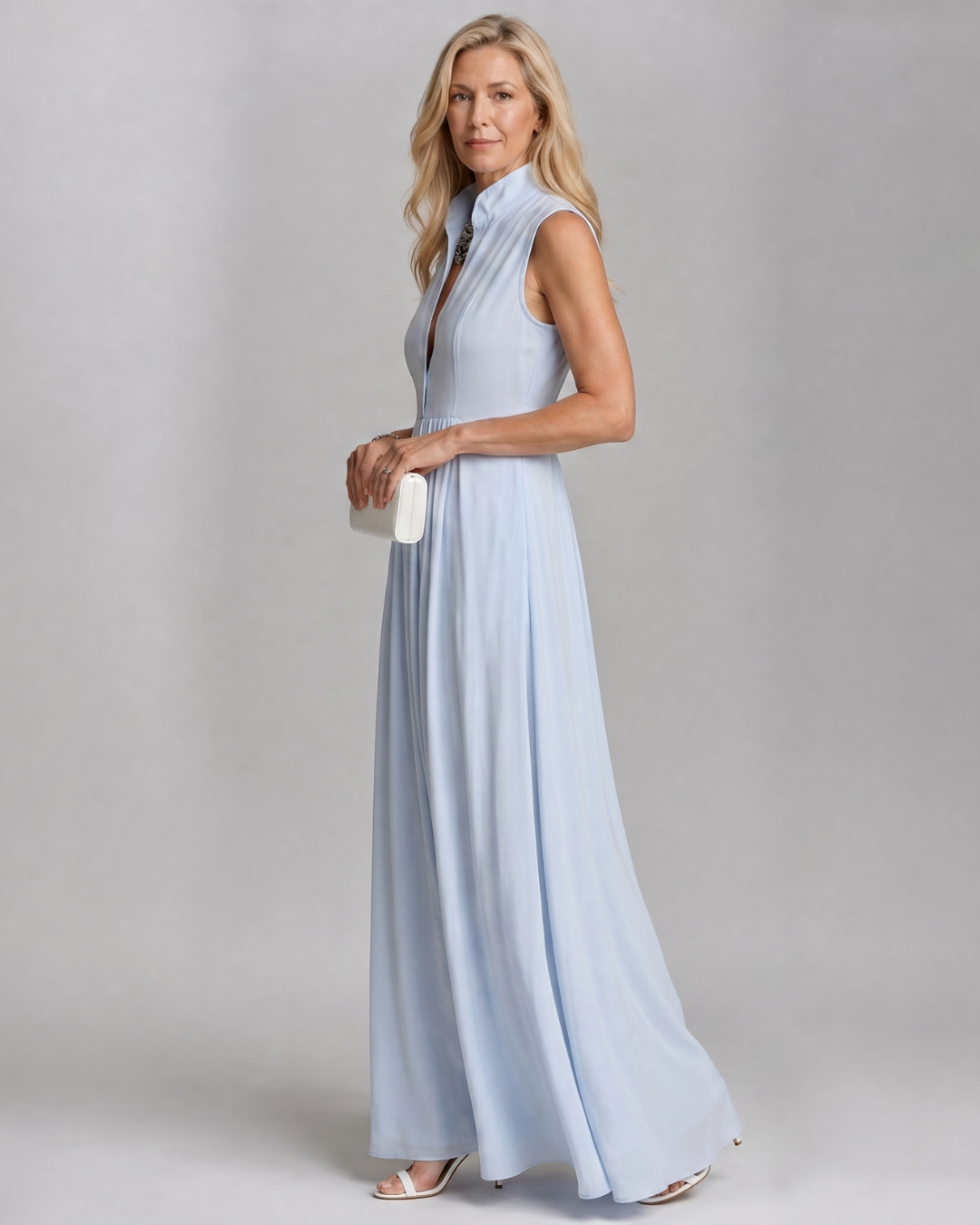 Virelia | Sleeveless Collared Wide-Leg Jumpsuit with Flowing Design