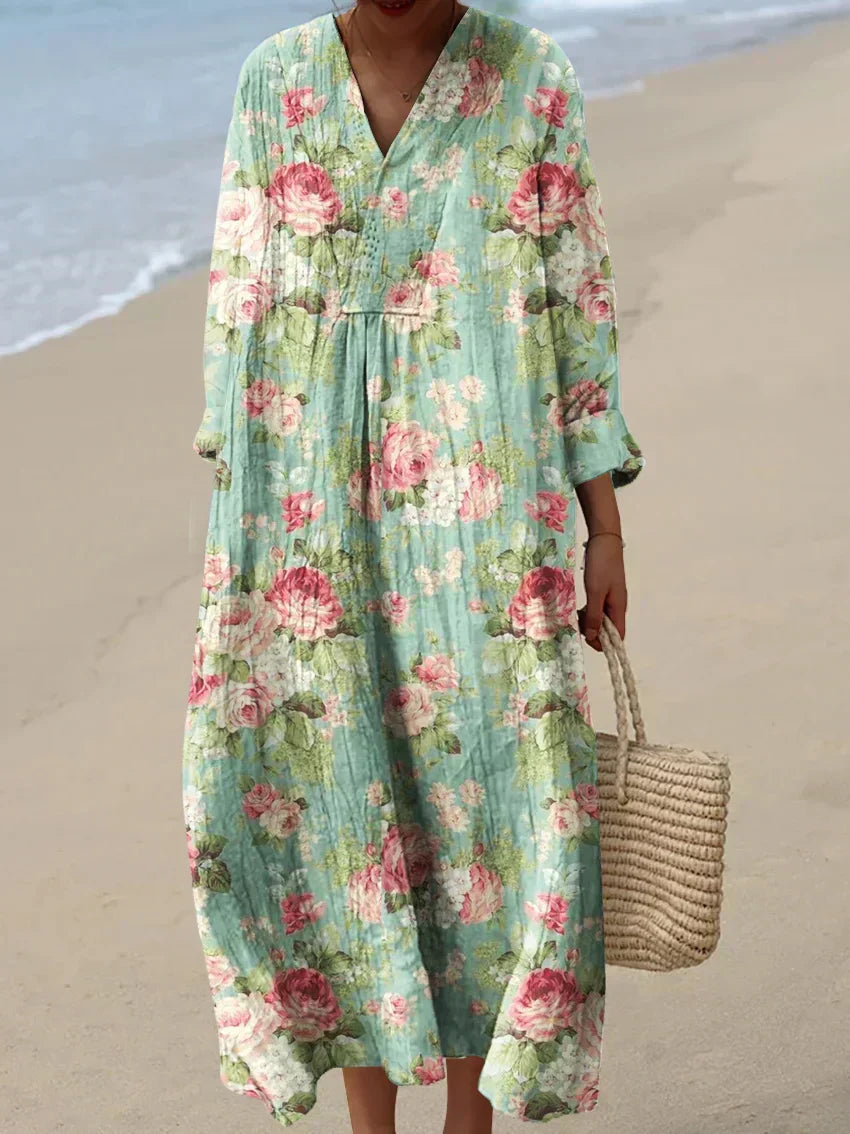 Anne - Printed Summer Dress Beach