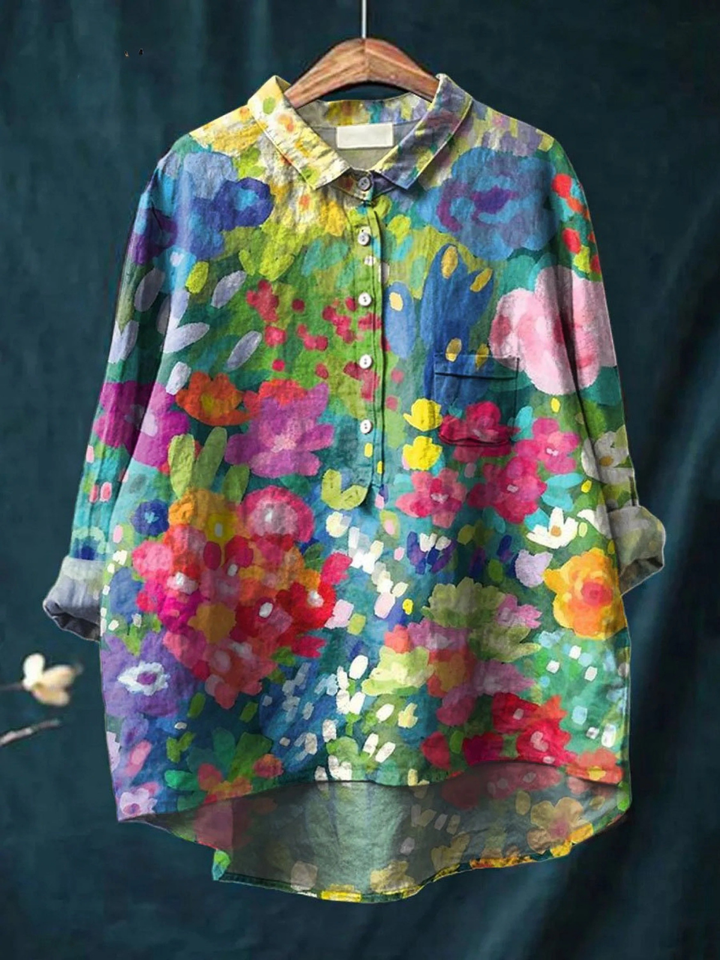 Jasimne | Women's Vintage Floral Art Print Casual Shirt