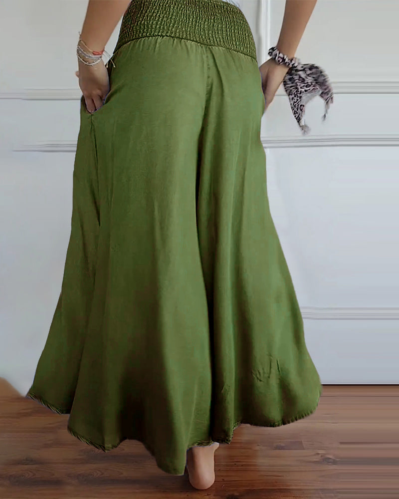 Reina - Comfy Wide-Leg Trousers Beach