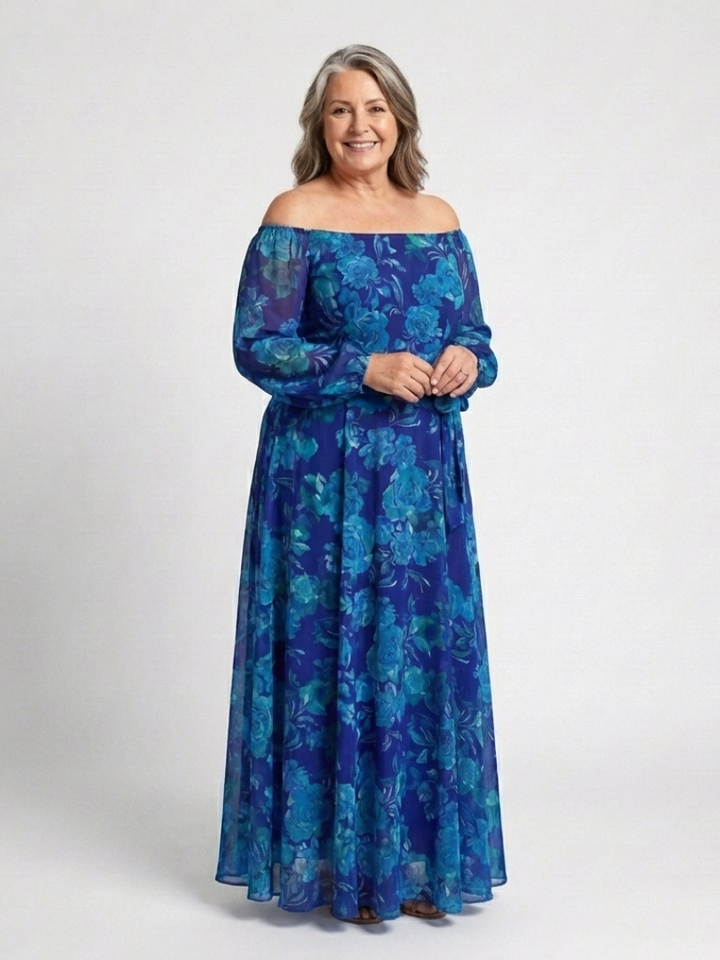 Stella & Grace™ | Floral Off-Shoulder Maxi Dress