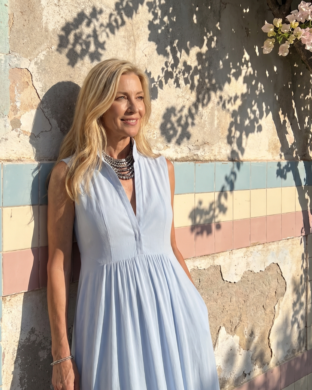 Virelia | Sleeveless Collared Wide-Leg Jumpsuit with Flowing Design