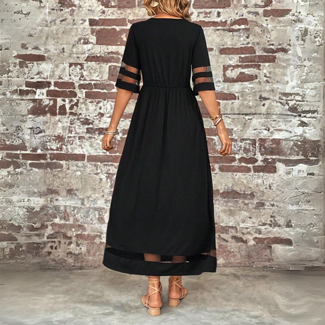 Aubrey™ – Elegant Midi Dress with Tummy-Smoothing Design