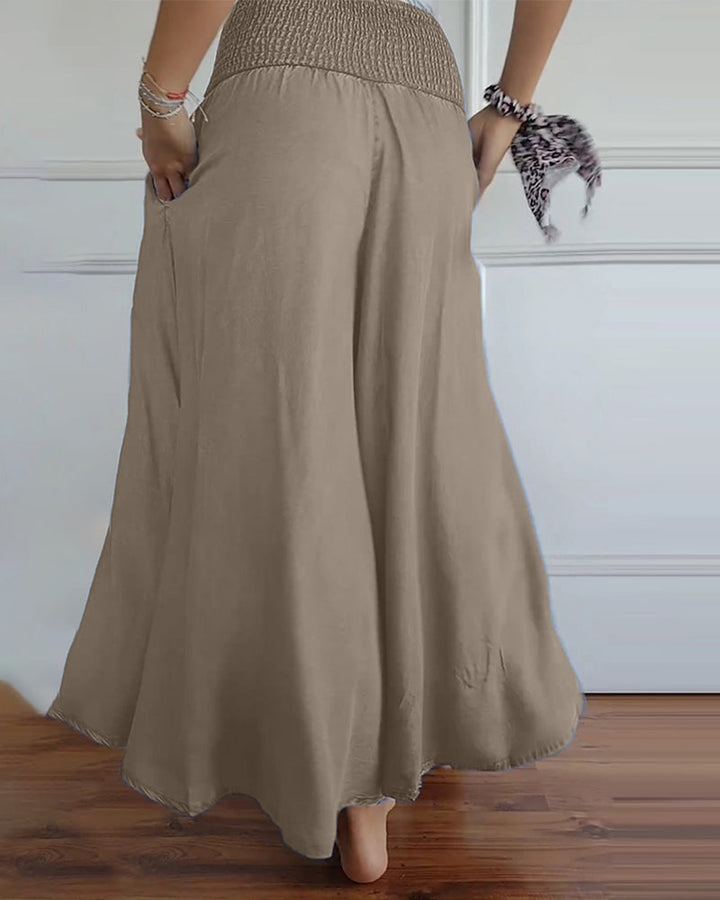 Reina - Comfy Wide-Leg Trousers Beach