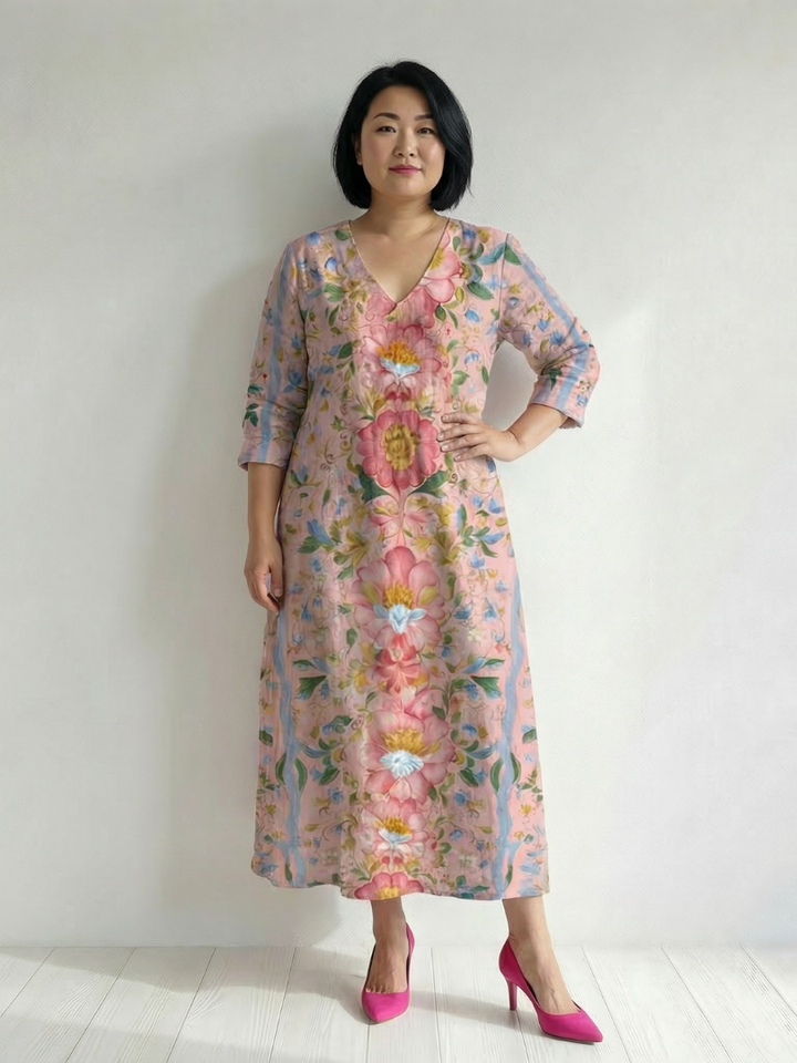Julien | Floral Midi Dress in Light Form