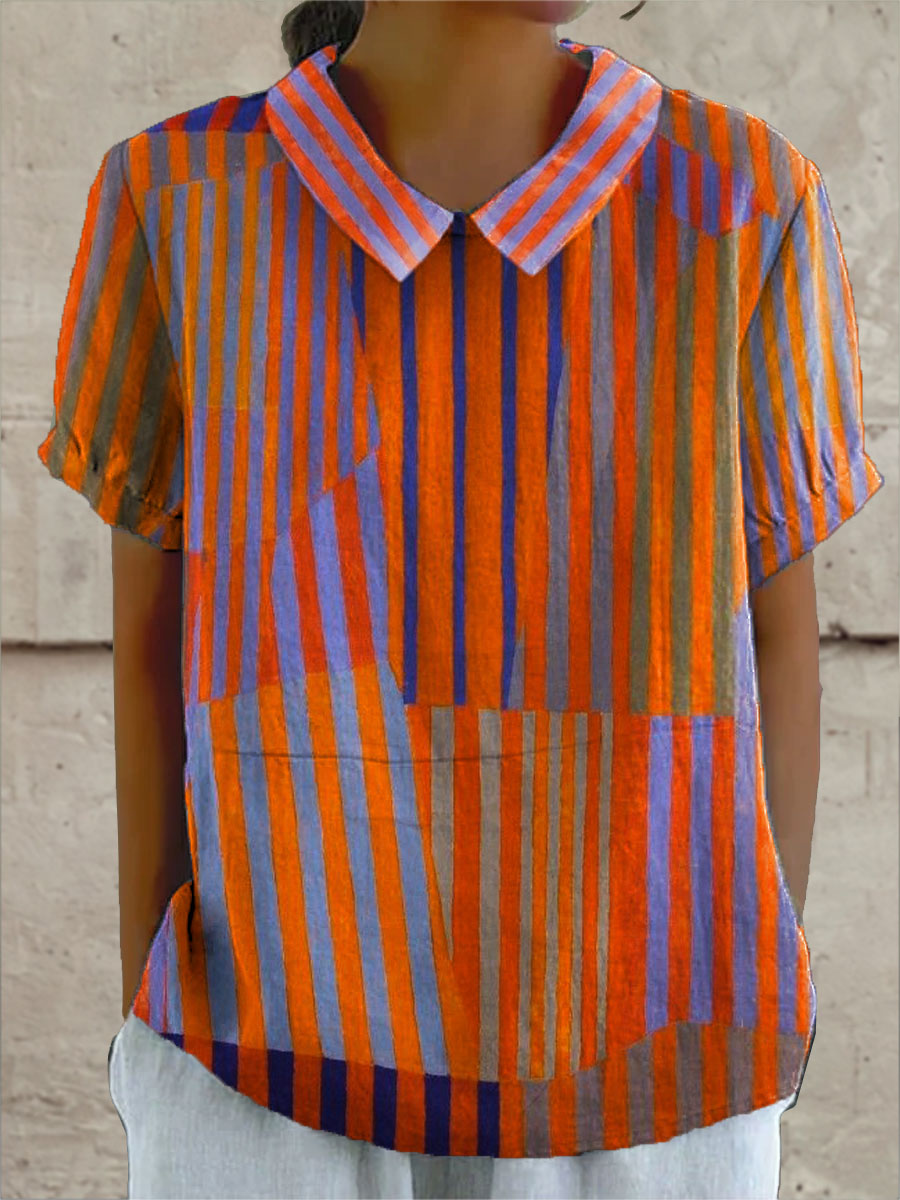 Nina | Artistic Patchwork Collar Blouse