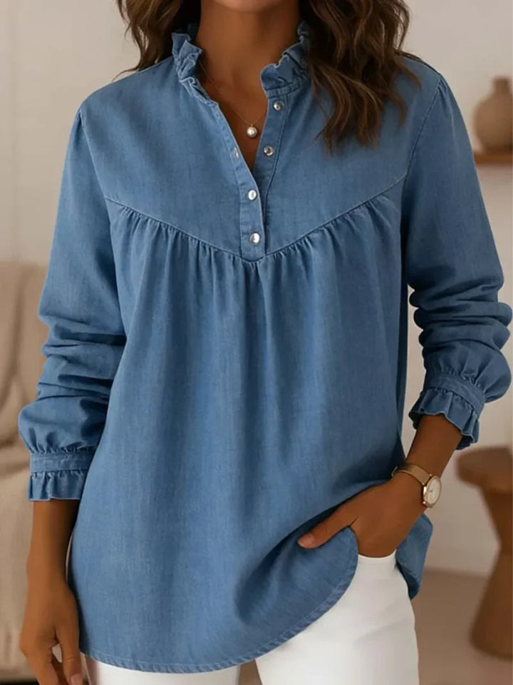 Caralyn™ | Ruffle Collar Button Blouse