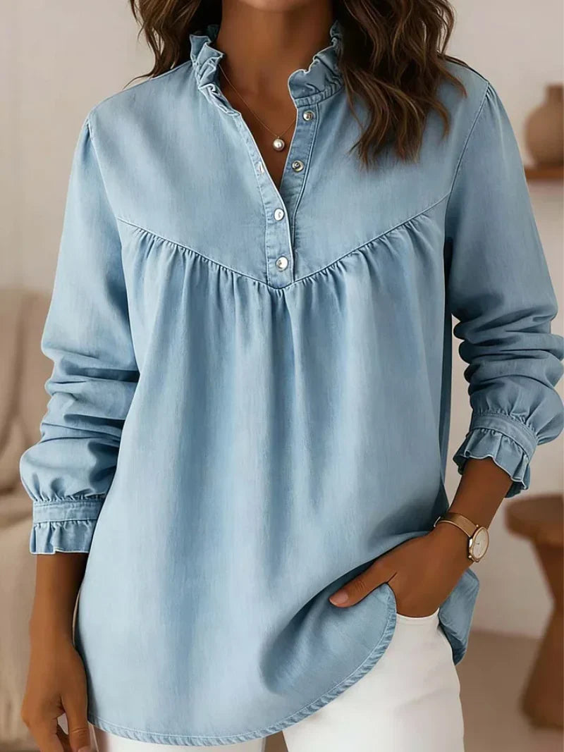 Caralyn™ | Ruffle Collar Button Blouse