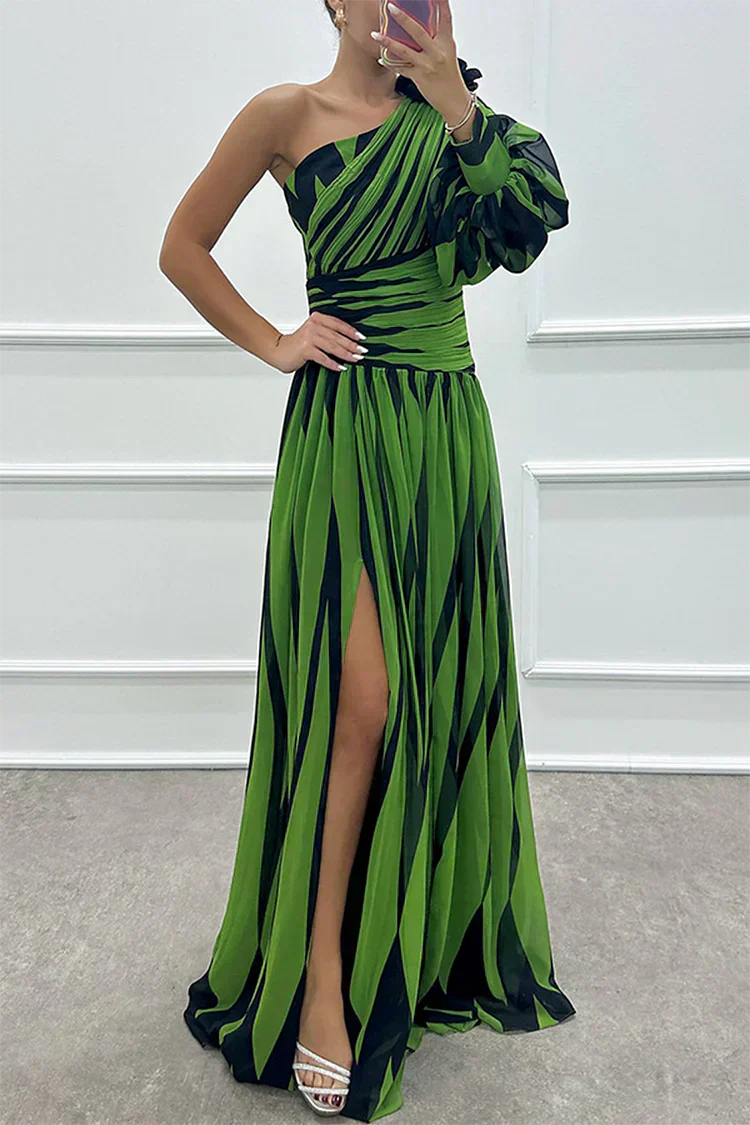 Stella & Grace™ | Chic One-Shoulder Striped Maxi Dress