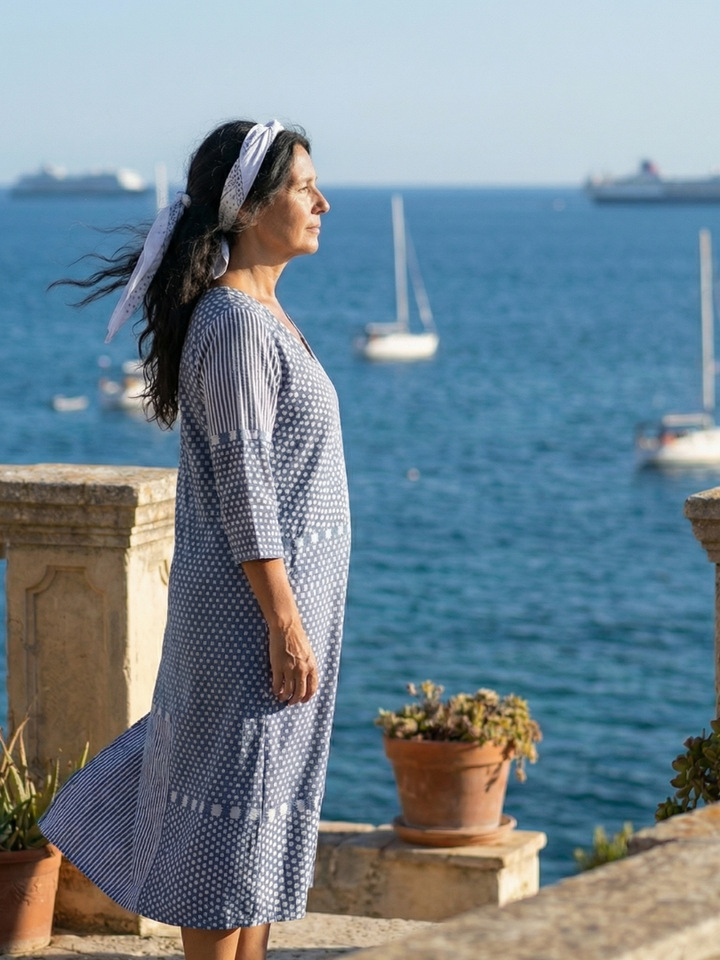 Nolan | Patchwork Midi Dress with a Flattering Fit