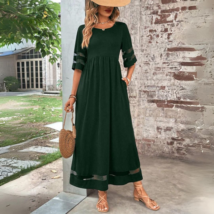 Aubrey™ – Elegant Midi Dress with Tummy-Smoothing Design