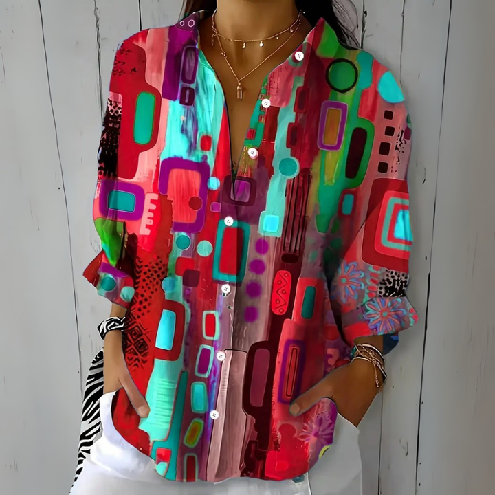Catalina | Colorful Artistic Button-Up Shirt