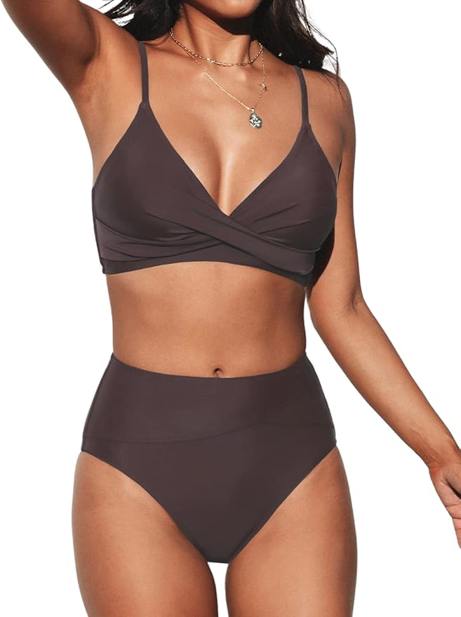 Supportive Ruched High-Waist Bikini Set