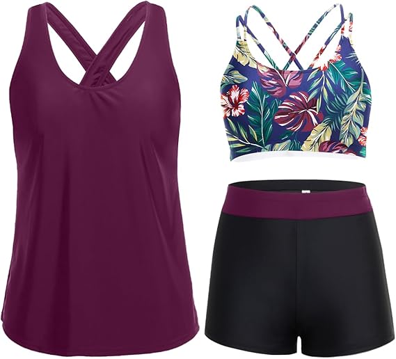Supportive 3-Piece Tankini Set