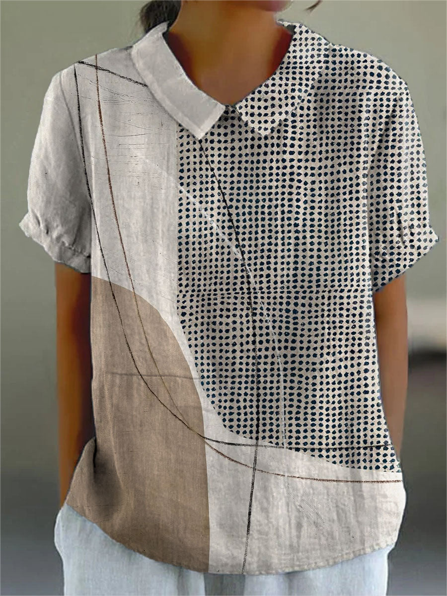 Lana | Artistic Patchwork Collar Blouse